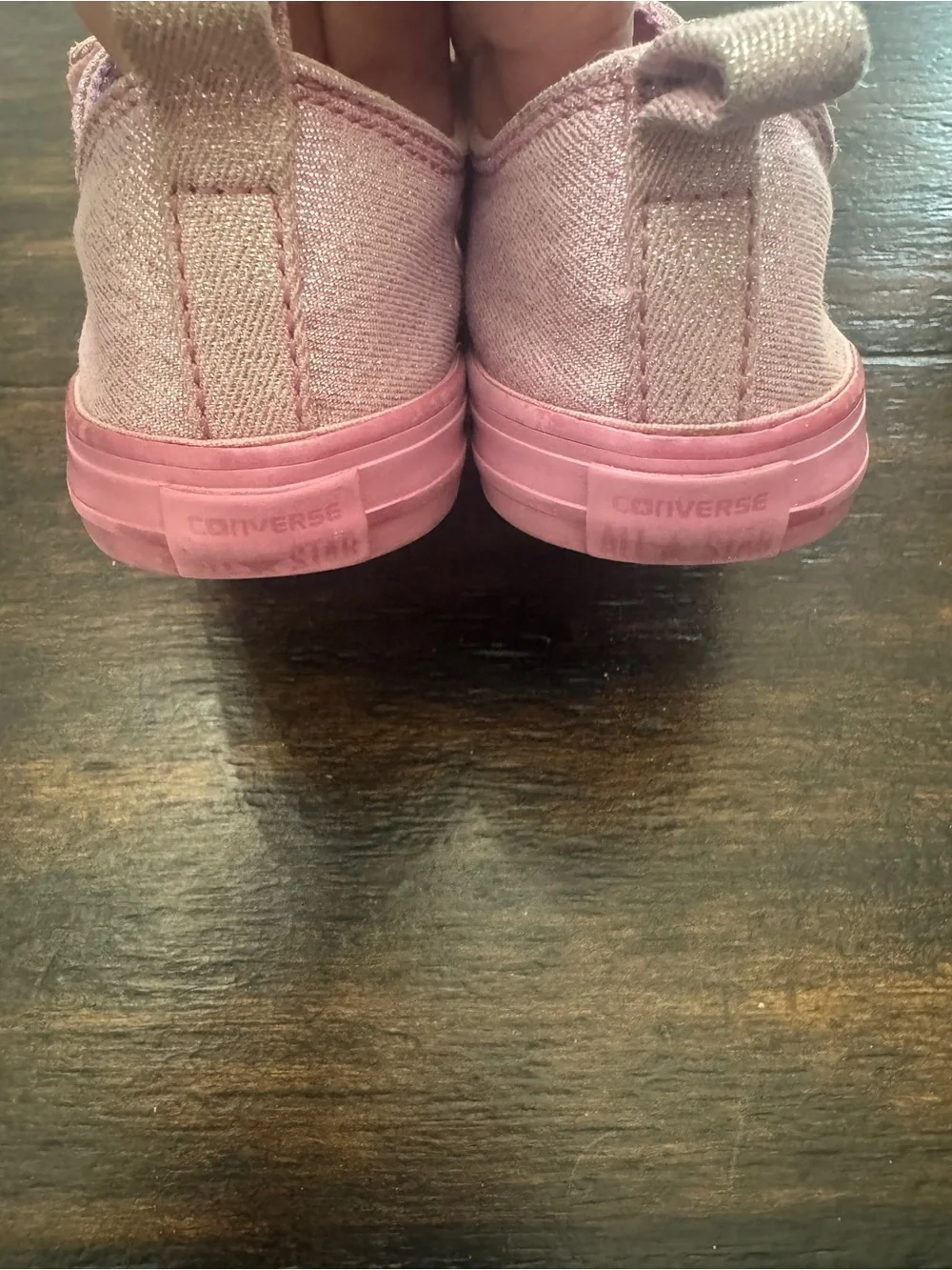 Girls Converse Glitter Pink Double-Strap
